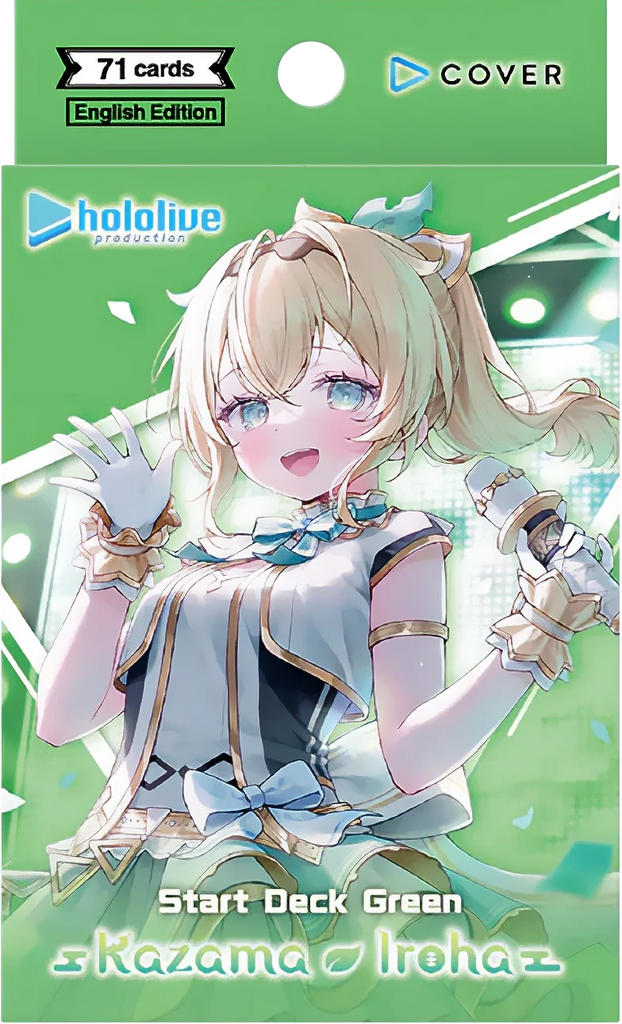 hololive OFFICIAL CARD GAME Start Deck Green Kazama Iroha mit 71 Karten und Countersheet