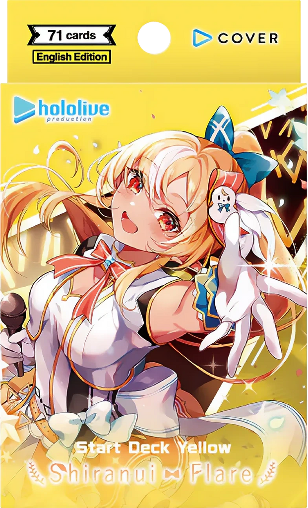 hololive OFFICIAL CARD GAME Start Deck Yellow Shiranui Flare mit 71 Karten und Countersheet