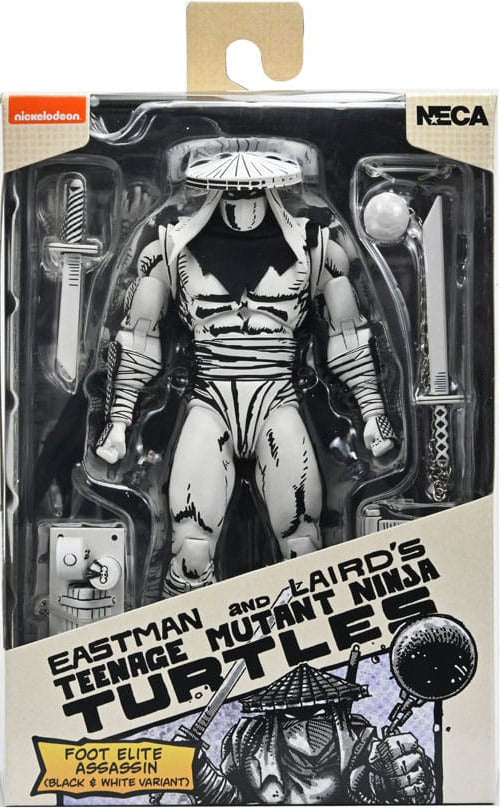 NECA TMNT Foot Assassin Black and White Actionfigur 18 cm